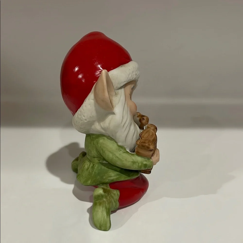 Vintage 1960's Homco, Santa's Workshop Elf Making a Train #5406