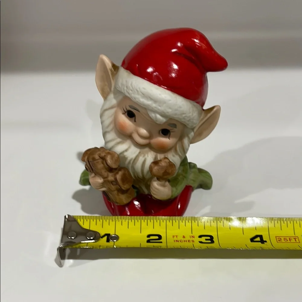 Vintage 1960's Homco, Santa's Workshop Elf Making a Train #5406