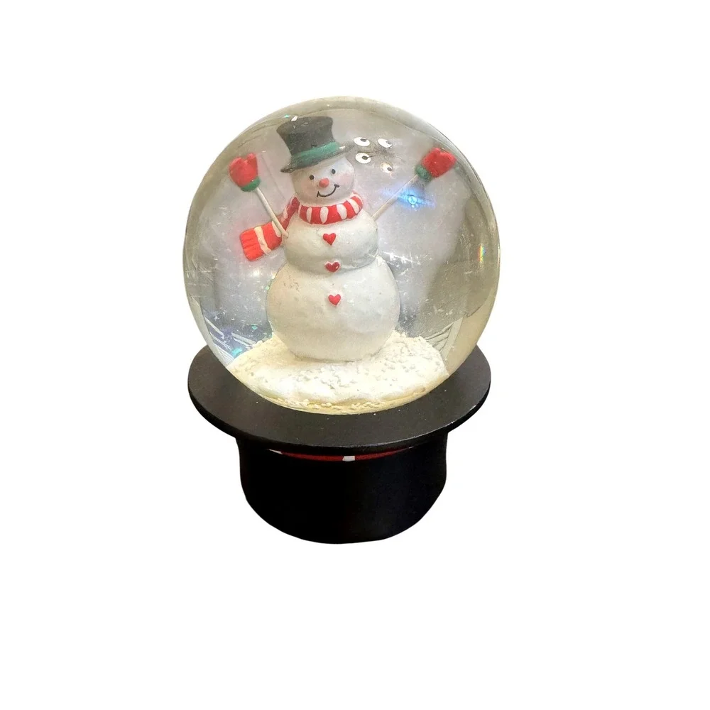 Hobby‎ Lobby Snowman Snow Globe Top Hat Base Holiday Decor