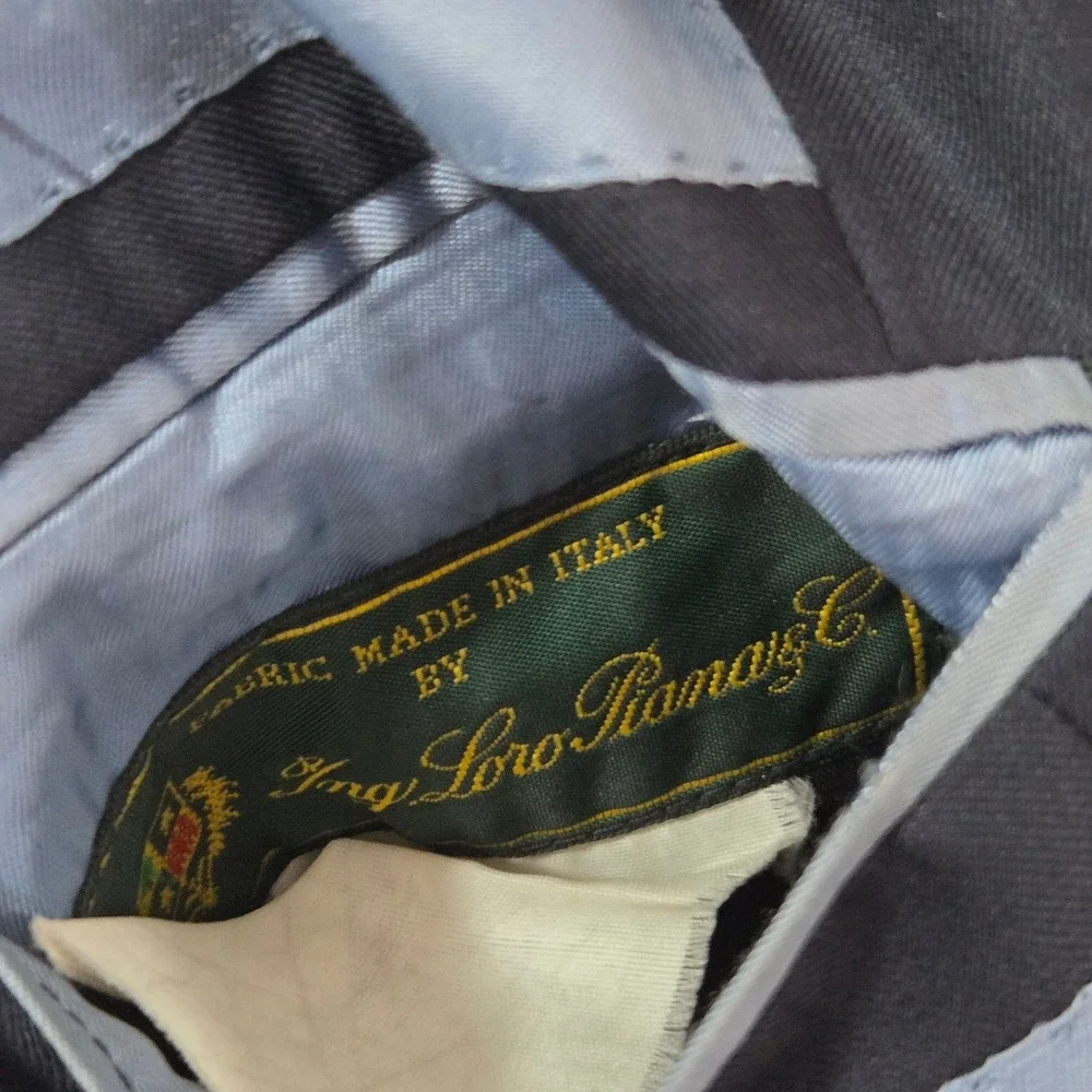 Loro Piana Wool J Hilburn Custom Navy Club Blazer Sport Coat Made Portugal 44R