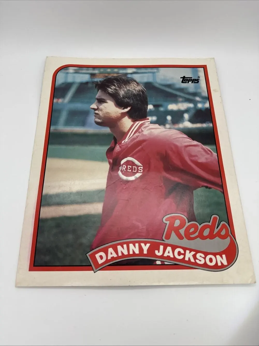 Topps 1989 Duo-Tang Sports Shots MLB Pocket Folder Danny Jackson Reds Baseball