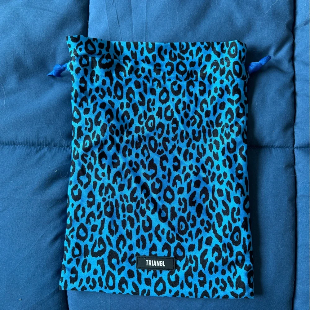 Triangl Swimwear Blue Leopard Print Drawstring Bag