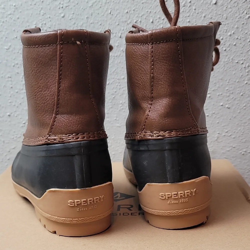 Sperry Kids Tan and Black Port Boots Size 1
