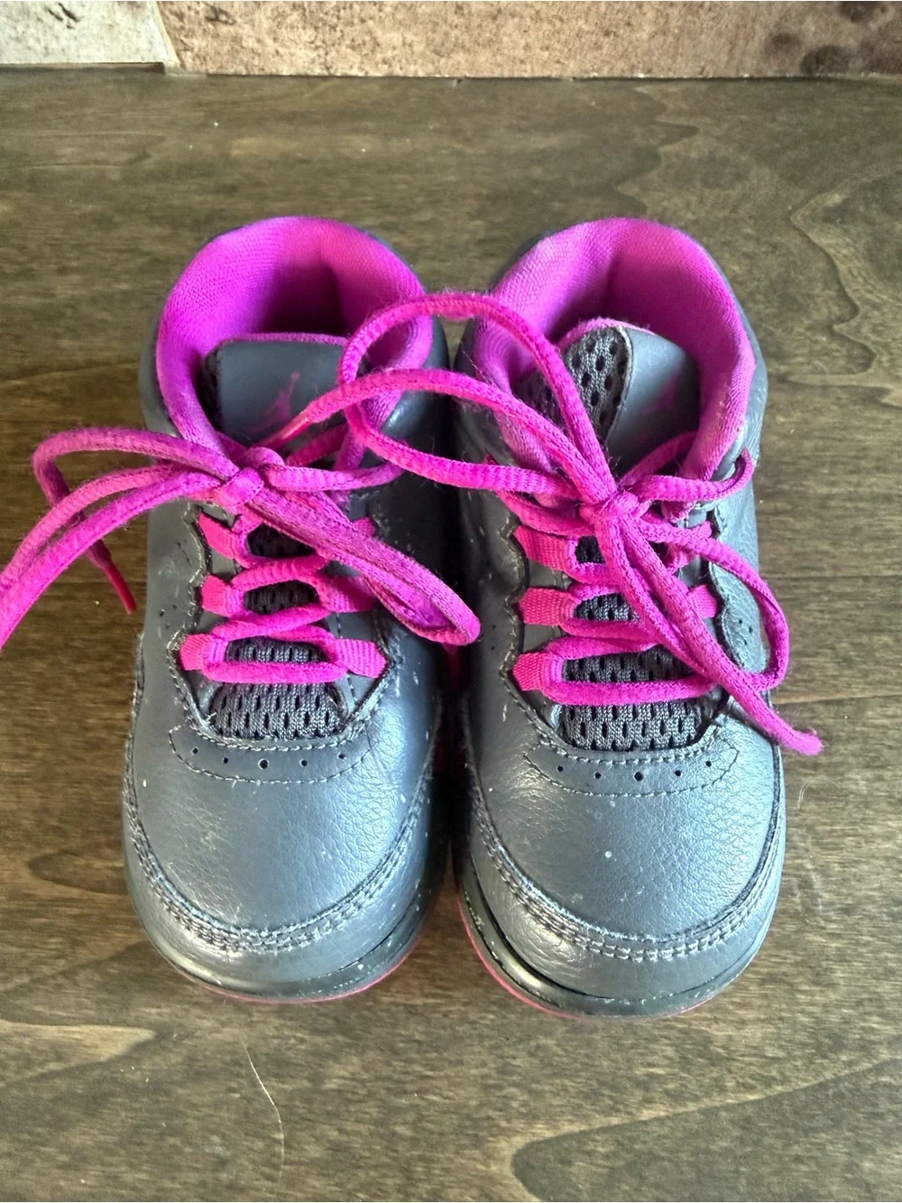Jordan Flight Mid Top Sneaker Gray Pink Leather Toddler US 6C EU 22 724384-006