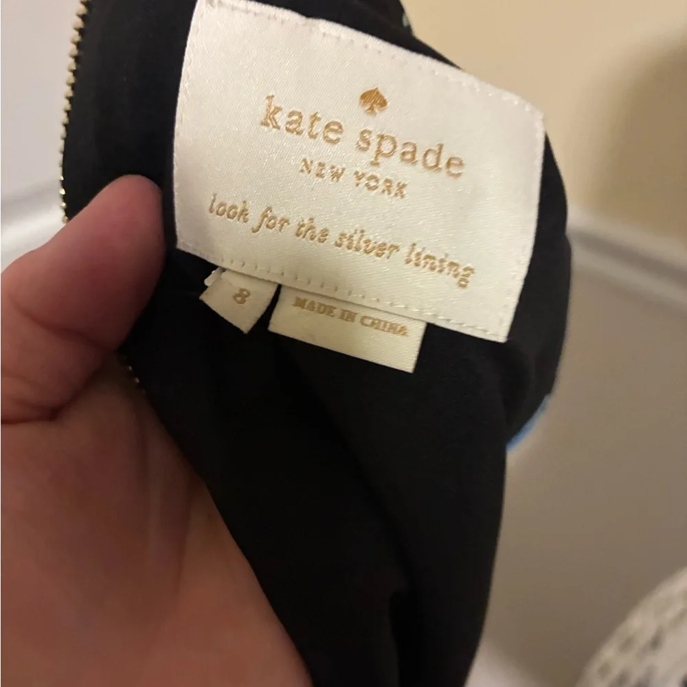 NWT Kate spade fitted blossom tweed black dress black size 8
