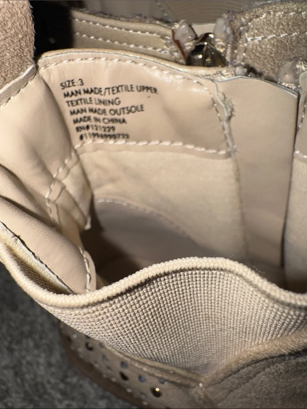 Vince Camuto Beige Suede Studded Chelsea Wedge Boot