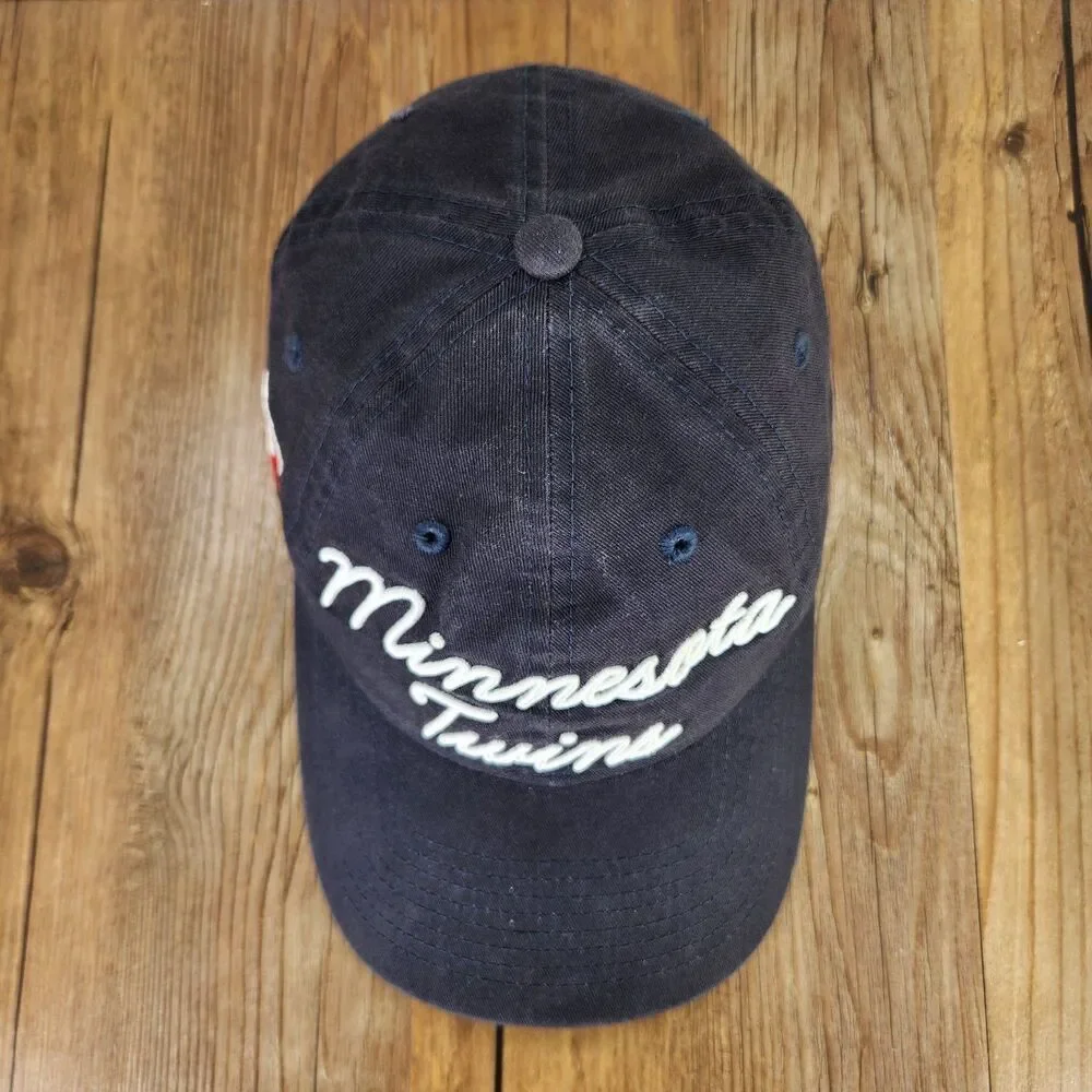 New Era Minnesota Twins 9twenty Script Spell Out Womens Snapback Hat Cap Navy