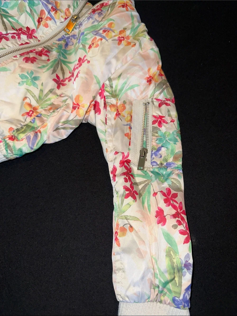 Urban Republic Cream Floral Bomber Jacket