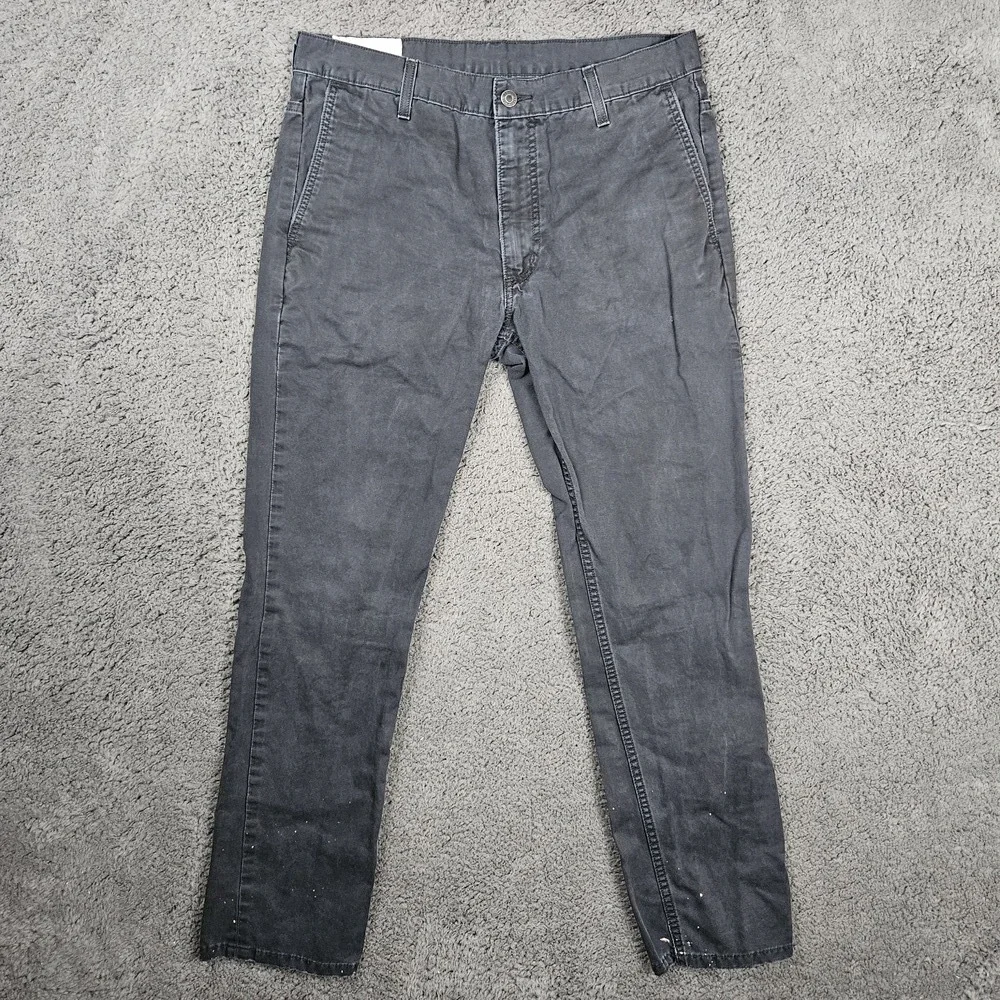 Levi Strauss Co‎ Pants Mens 34x32 Dark Gray Chino Button Closure Classic Utility
