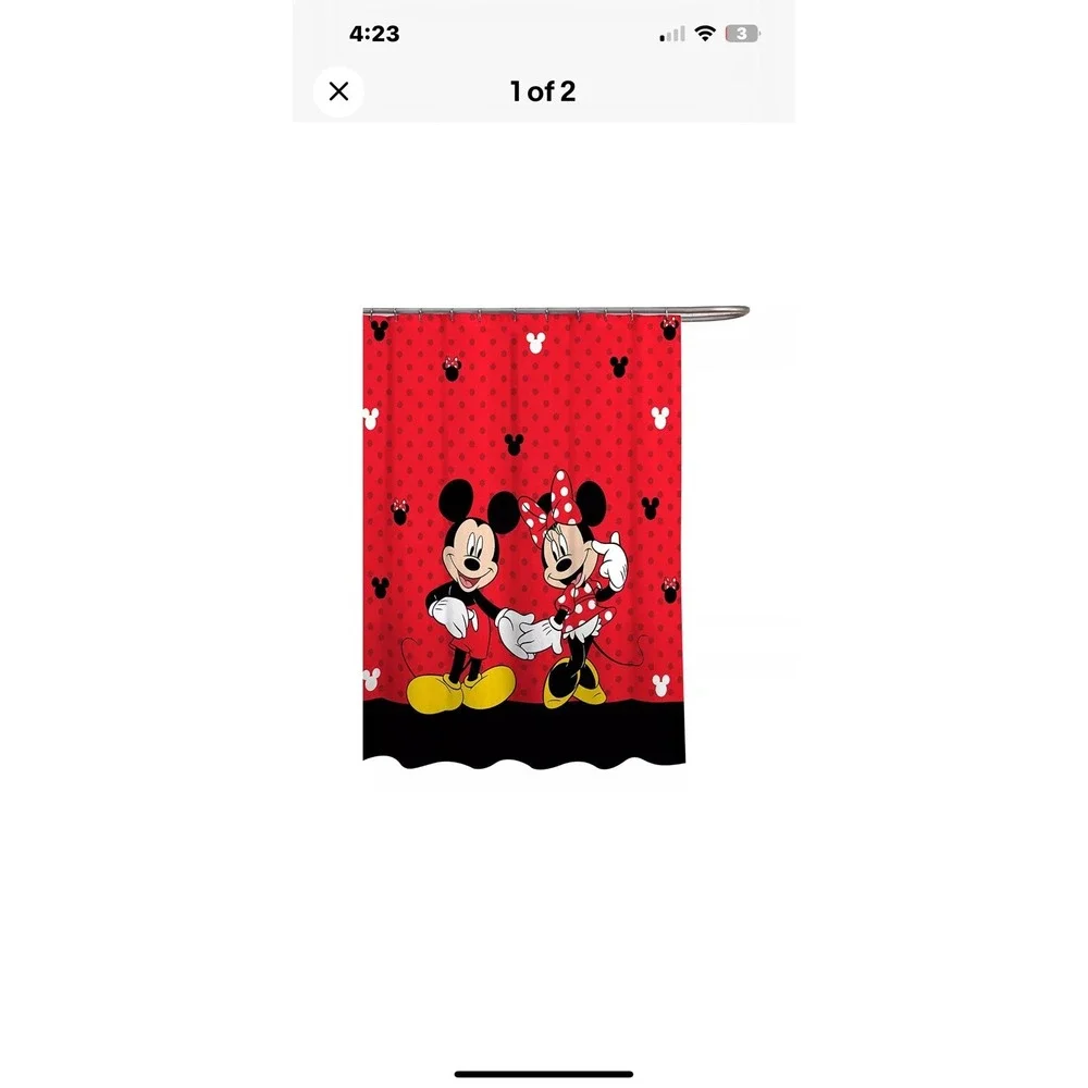 Disney Mickey &‎ Minnie Mouse Classic Shower Curtain Red