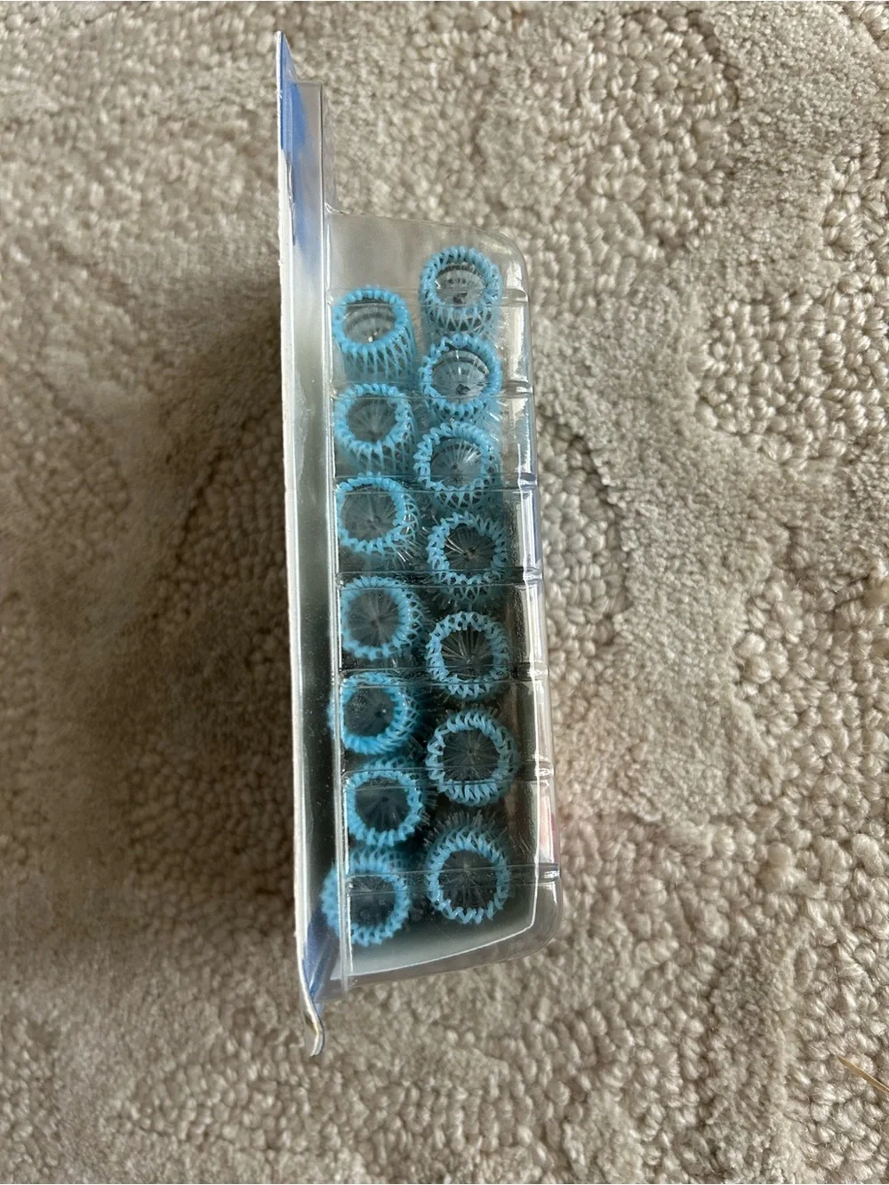 Vintage Goody Brush Rollers Full Soft Curls SMALL New with Pins Blue
