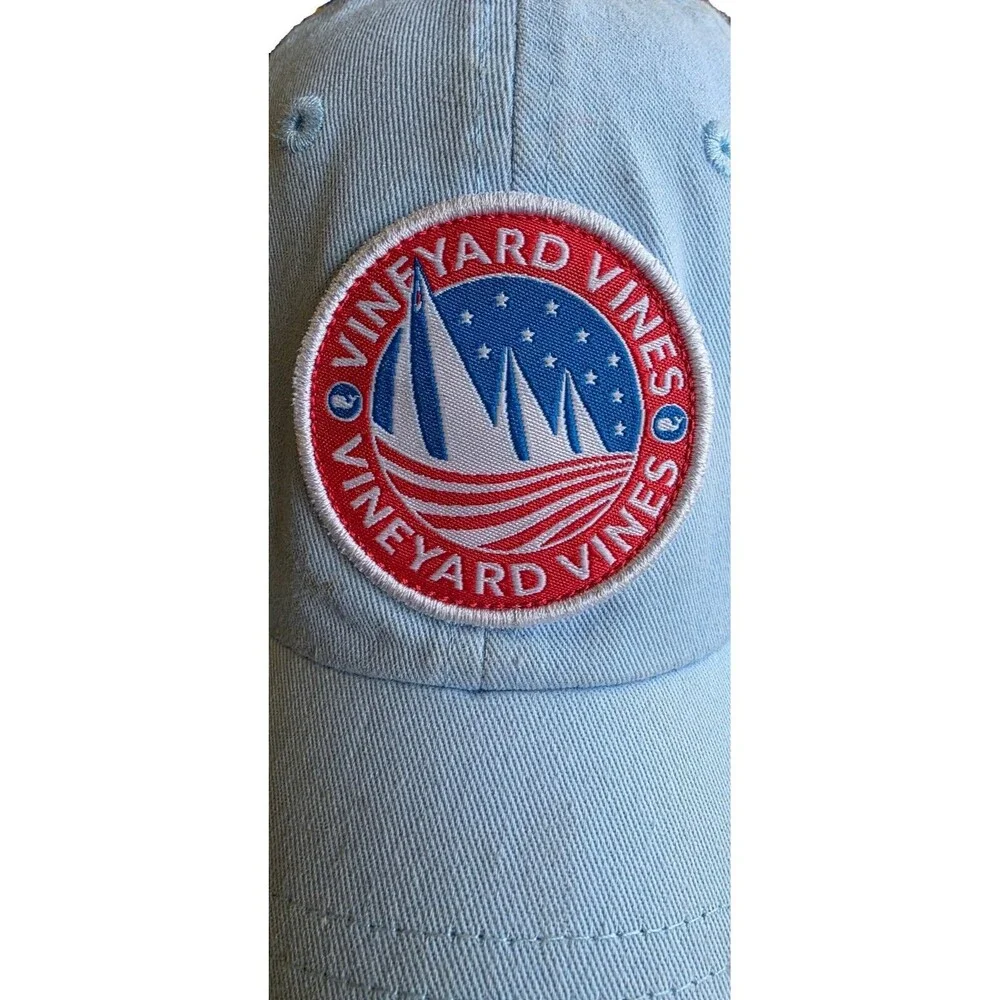Vineyard Vines Light Blue Strapback Baseball Hat Cap Embroidered Logo Adjustable