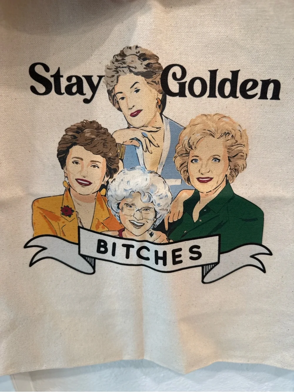 Golden Girls Stay Golden Bitches Oversized Canvas Tote Bag NWT