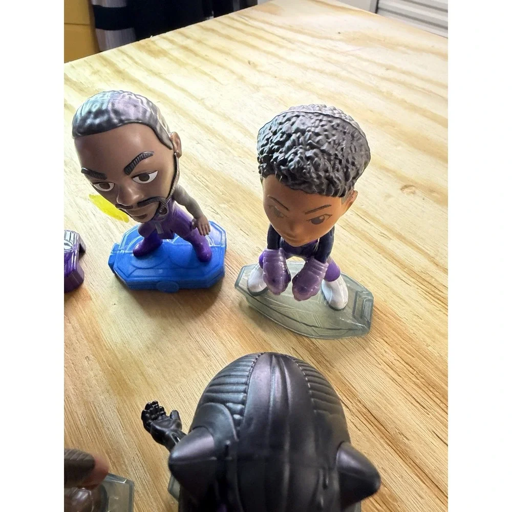 McDonald's Marvel Avengers Mini Figure Lot Black Panther Captain‎ Marvel Vision