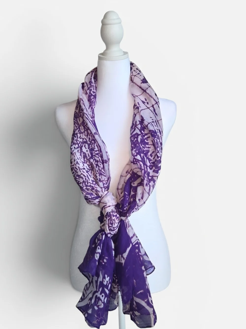 Purple Patterned Lightweight Women's Scarf