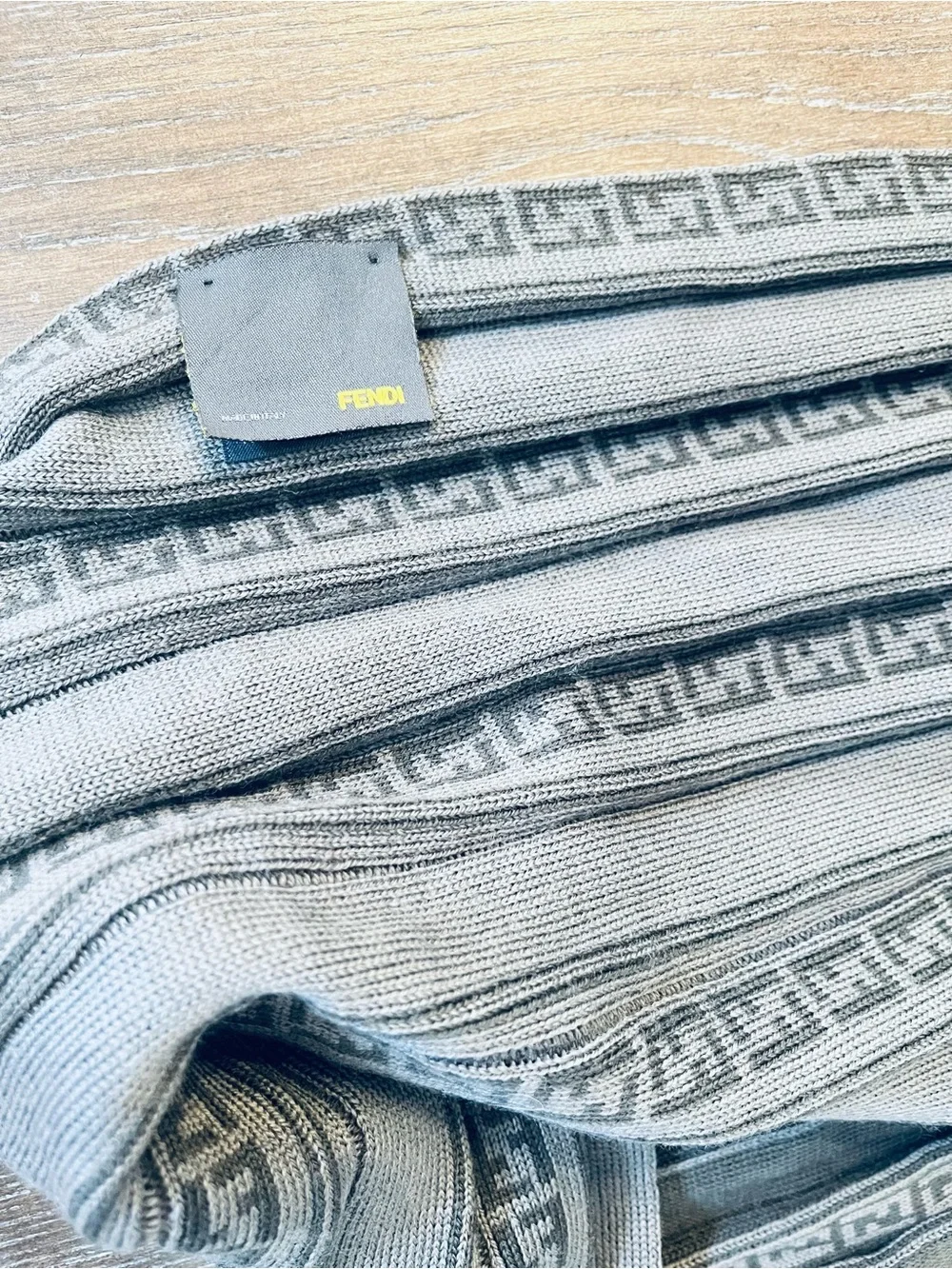 Fendi Wool Pleated Scarf