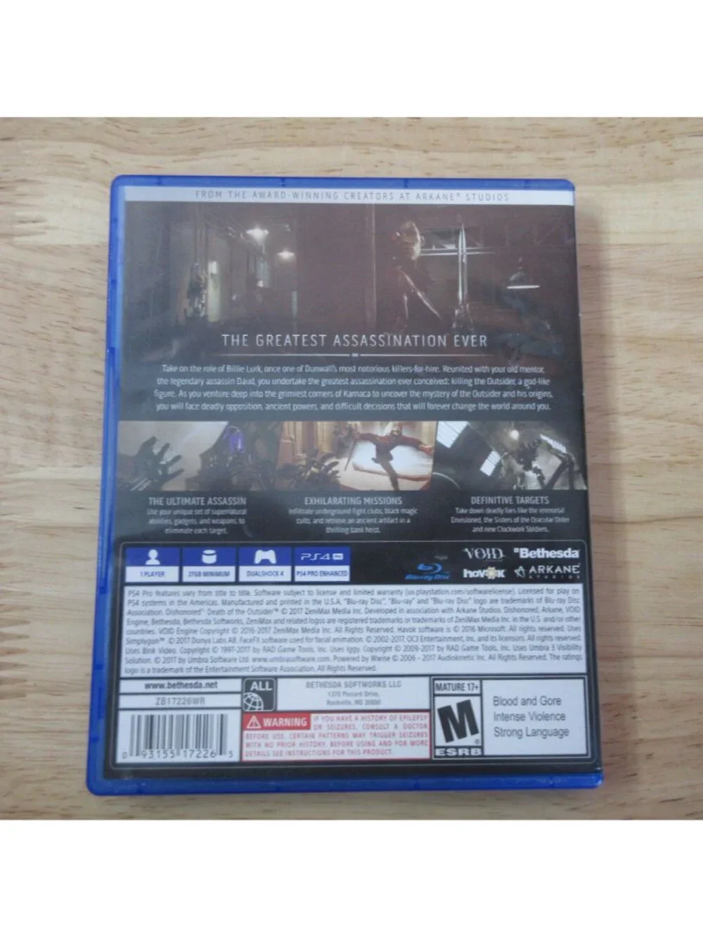 LOT of 2 PS4 Action Games - Dishonored Death of the Outsider - Ghost Recon