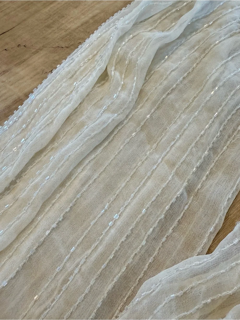 Kenneth Cole Beaded 100% Silk Scarf/Wrap