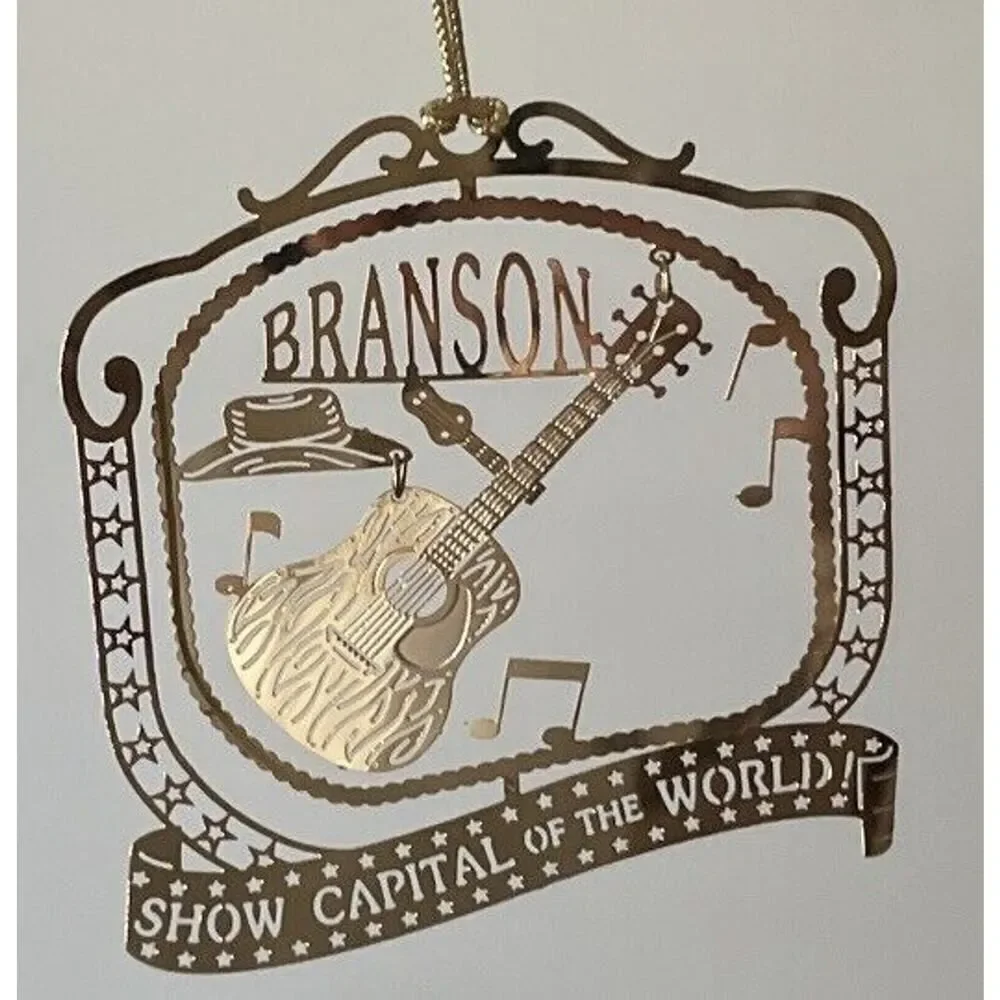 24K Branson Missouri Music Show Ornament Gold Brass‎ Finish Nations Treasures