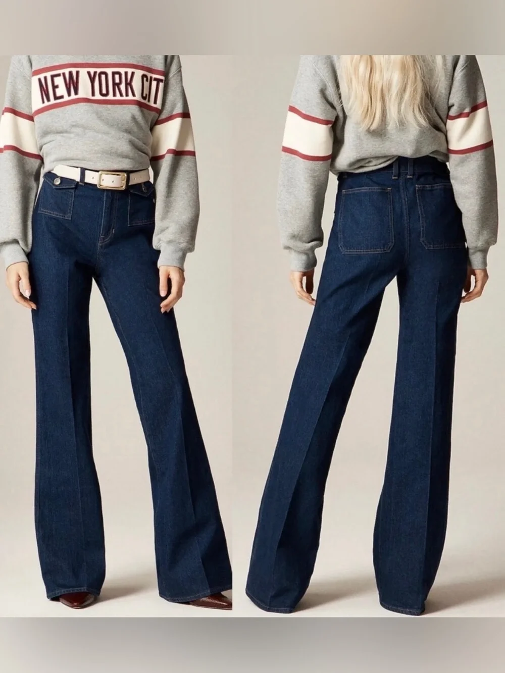 J Crew Vintage flare jean with flap pockets NWT
