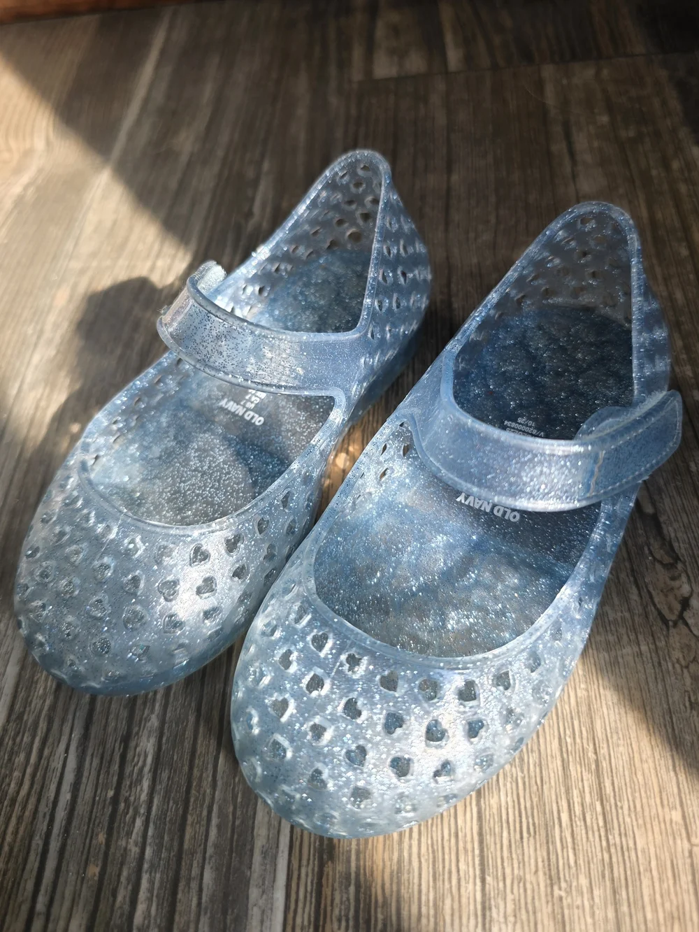 Old Navy Kids' Sparkle Jelly Mary Jane Shoes Size 7 - Light Blue
