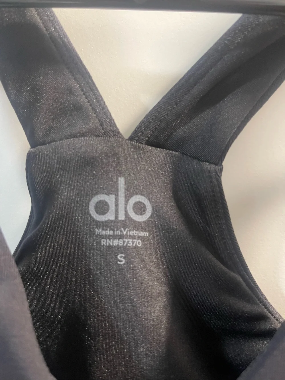 ALO Yoga Black Cropped V-Neck Cross-Back Tank