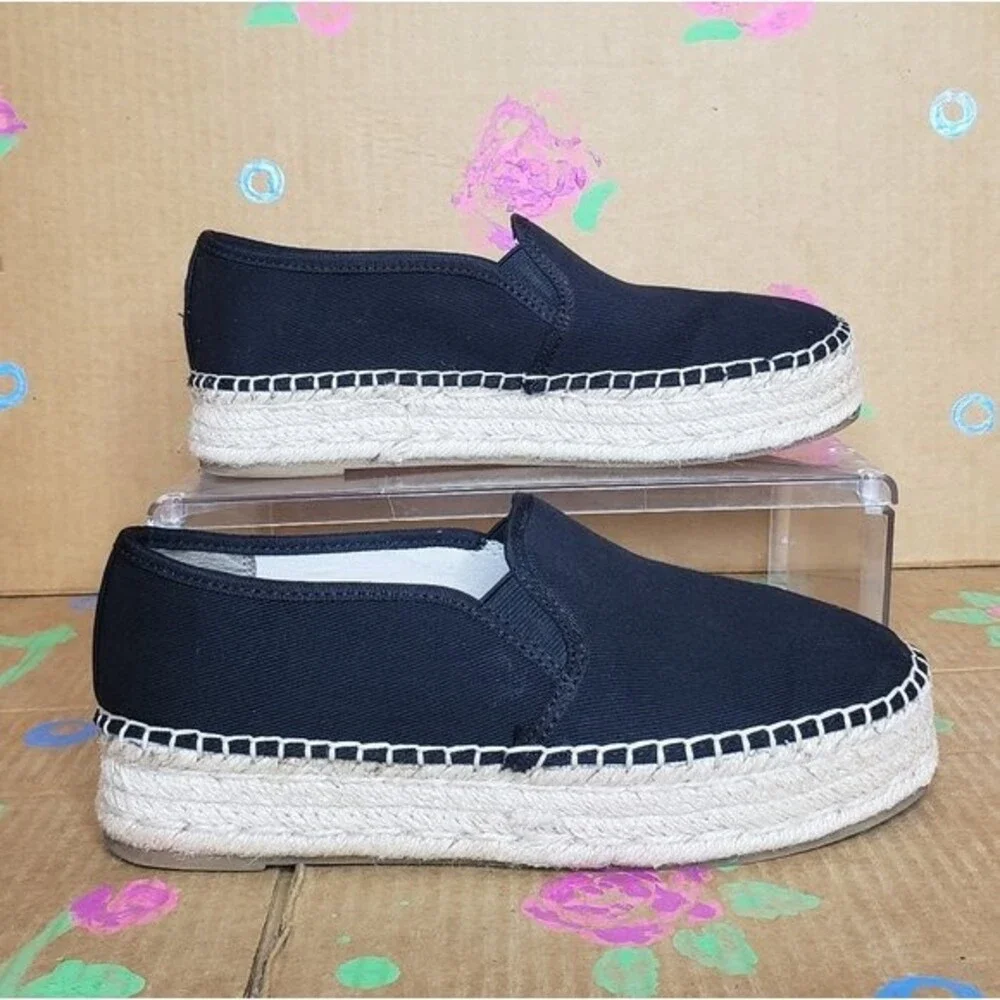 CIRCUS BY SAM EDELMAN CAMELLIA BLACK ESPADRILLE SHOES SIZE 8.5