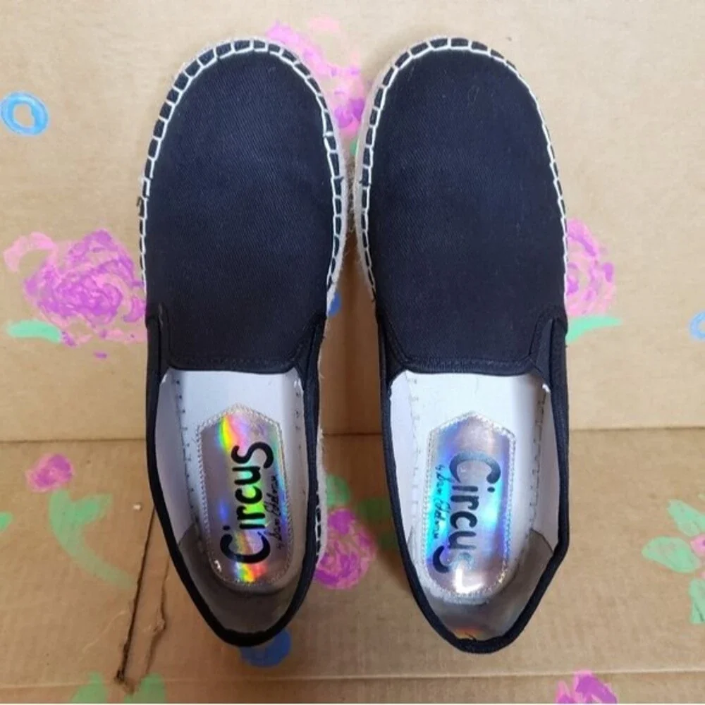 CIRCUS BY SAM EDELMAN CAMELLIA BLACK ESPADRILLE SHOES SIZE 8.5