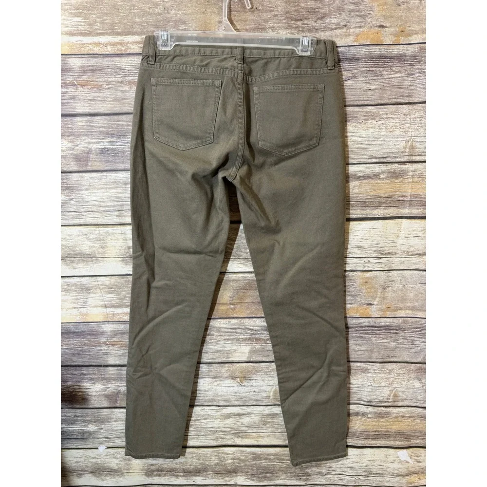 J. Crew Jeans size 26 Toothpick Ankle Pants Olive Green Skinny Zip Pocket‎ 04901