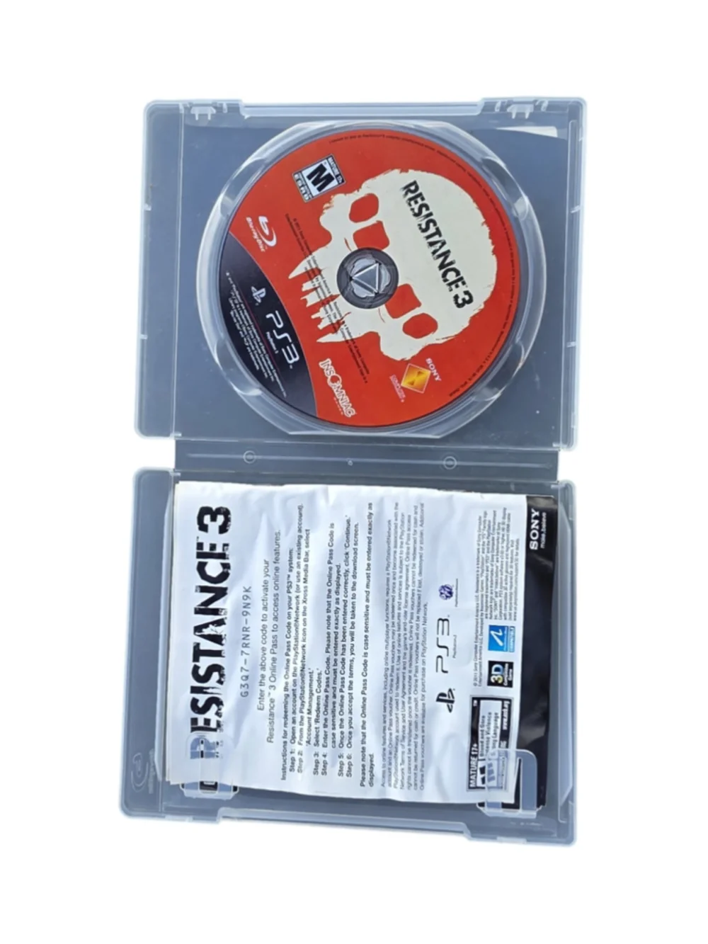Sony Resistance 3 Video Game for PlayStation 3 Red and White