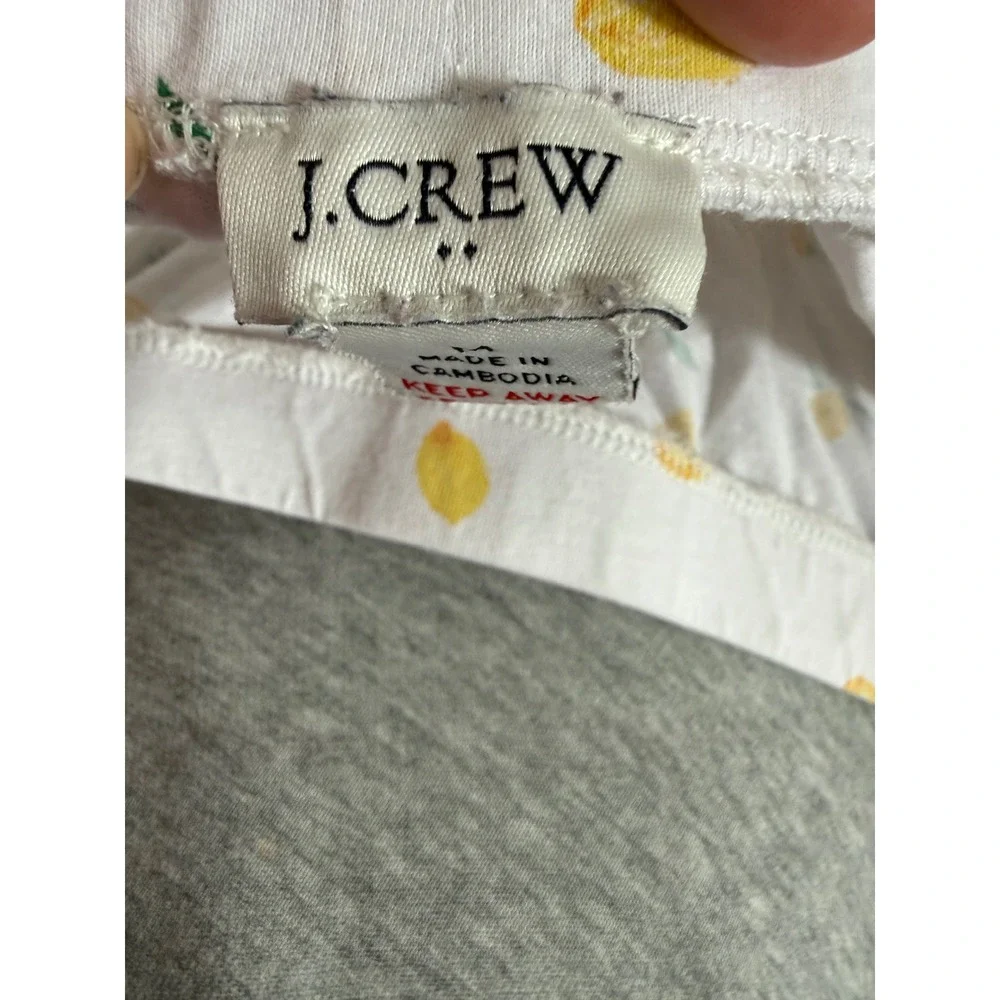 J.Crew lemon print‎ white pj lounge shorts