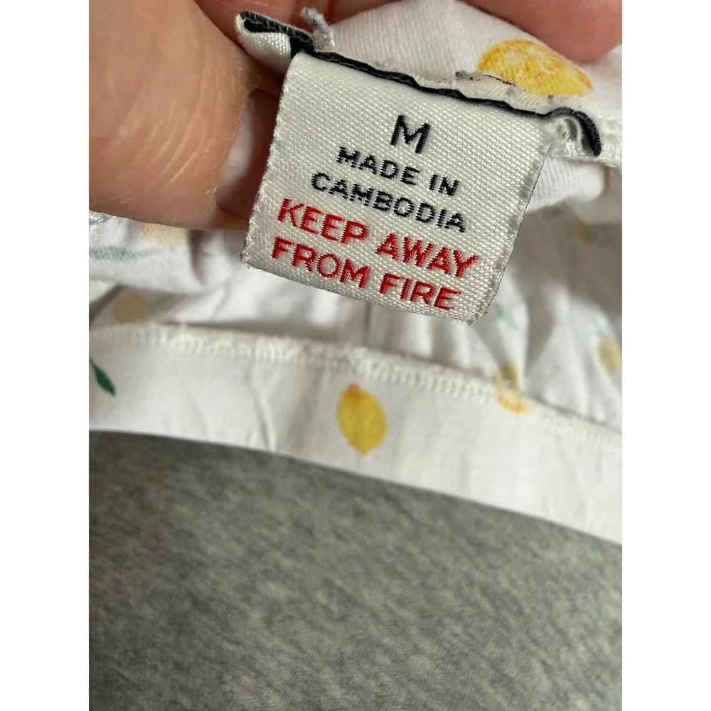 J.Crew lemon print‎ white pj lounge shorts