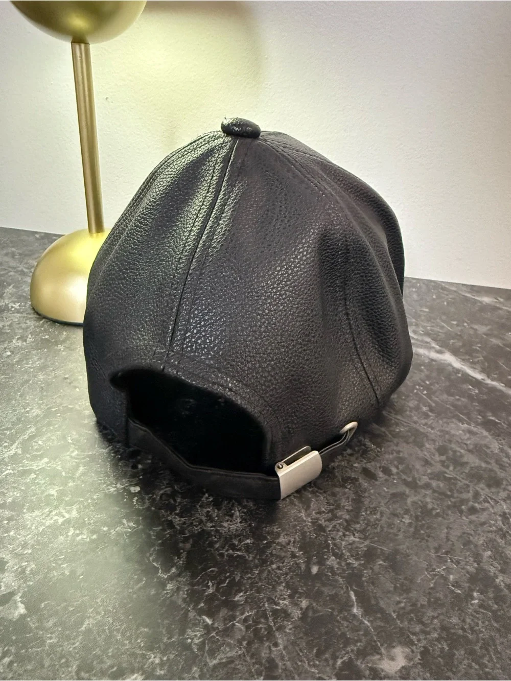 Brooklyn Script Baseball Faux Leather Cap