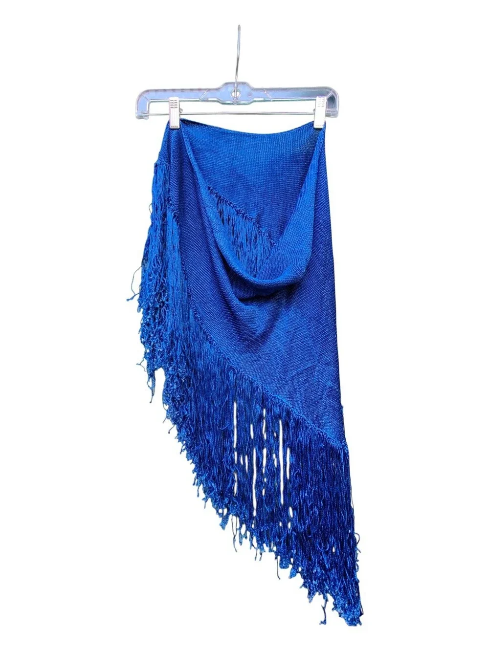 Lot of 5 Sheer Shimmer Triangle Fringe Shawls Boho Costume + Closet Storage Bag
