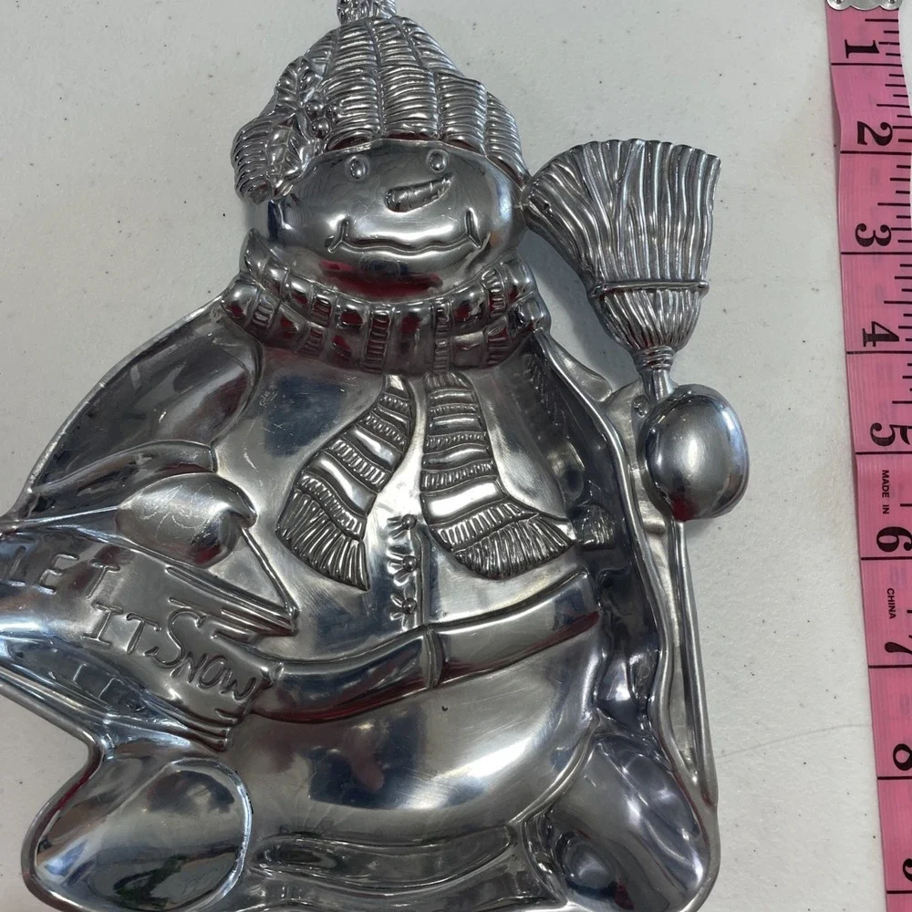 Lenox YULETIDE Metal Serveware SNOWMAN‎ Shape Tray #6212253