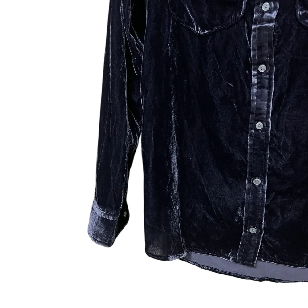 J. Crew NWT classic fit button down velvet shirt in purple blue