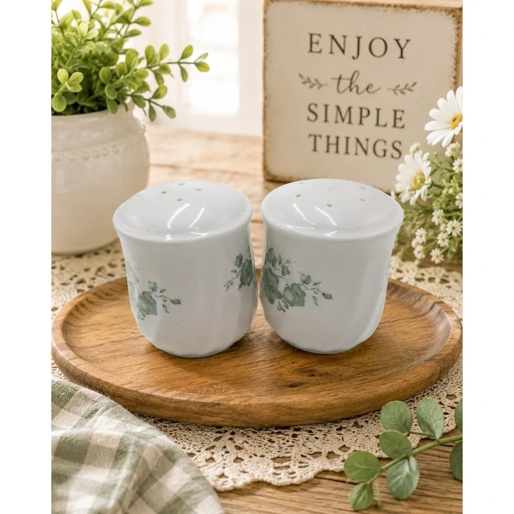 Corelle Coordinates Callaway Ivy Farmhouse Cottagecore Salt & Pepper Shakers