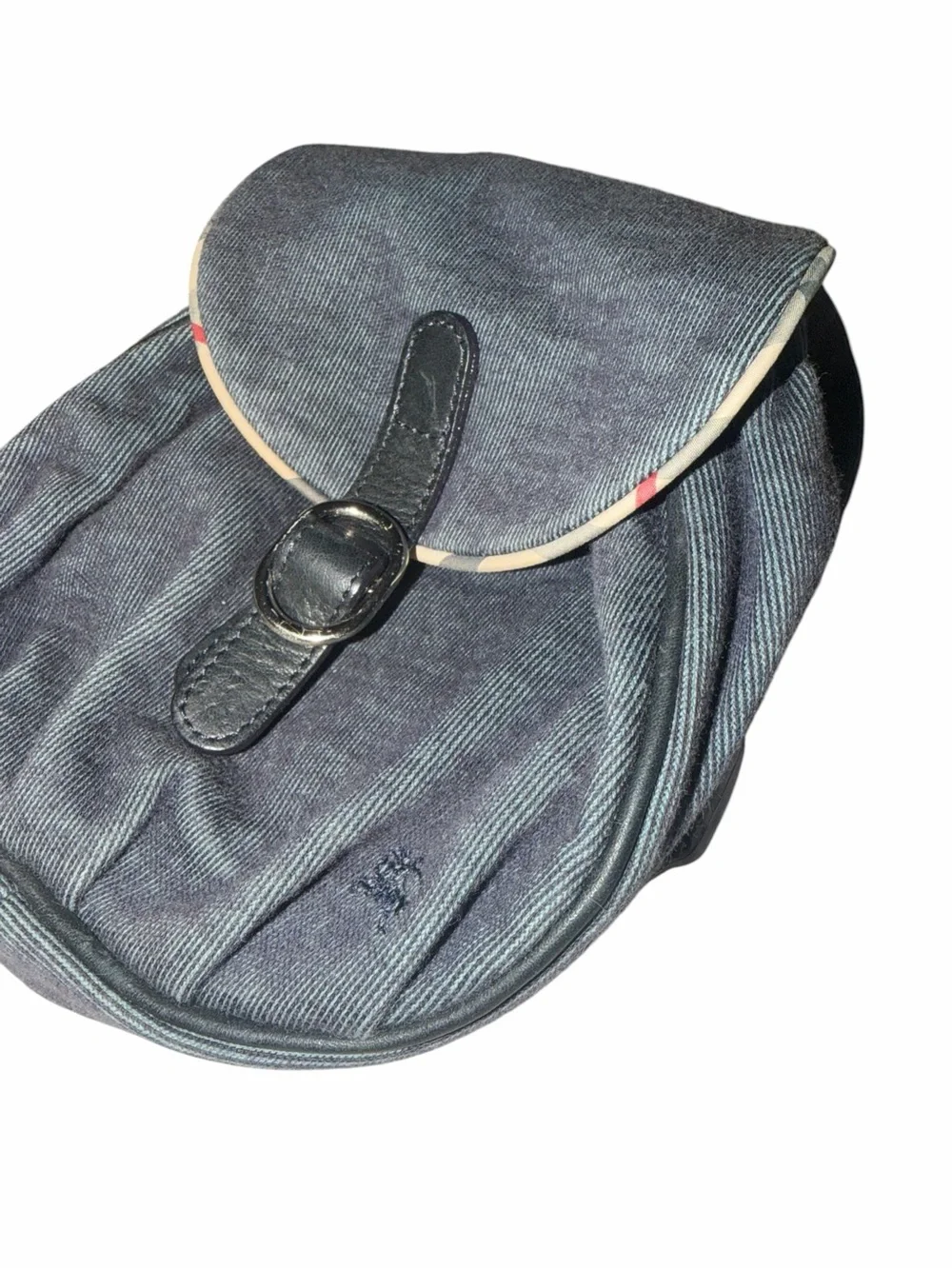 Burberry Denim-Textured Navy Backpack