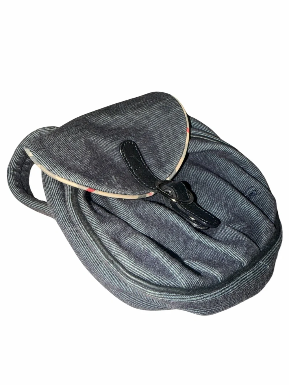 Burberry Denim-Textured Navy Backpack
