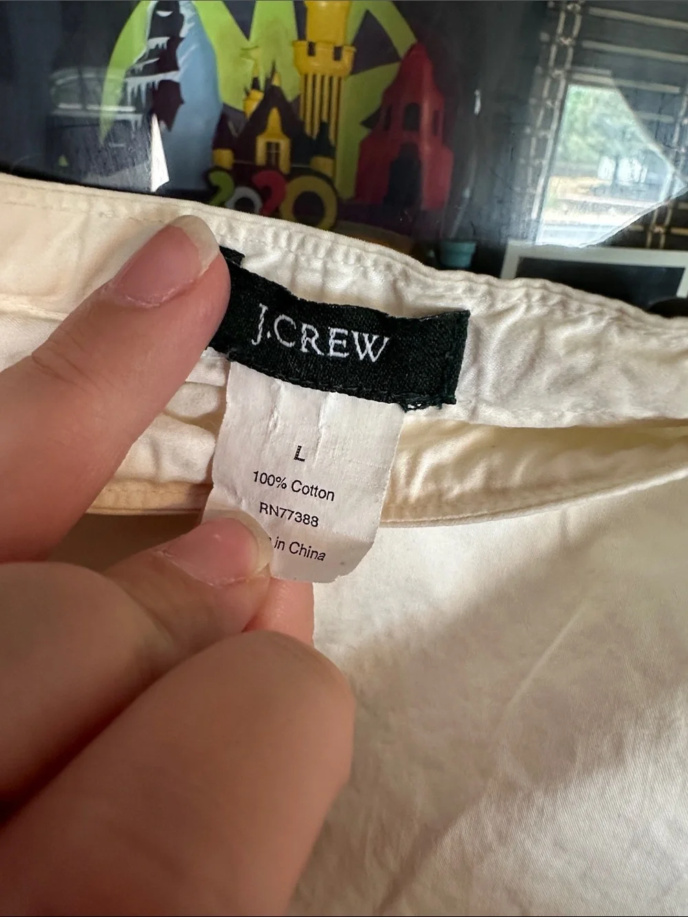 J. Crew Cream A-Line Skirt with Lace Trim