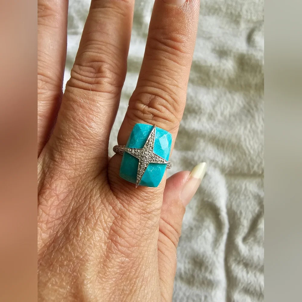 Silver Aura ring topaz white