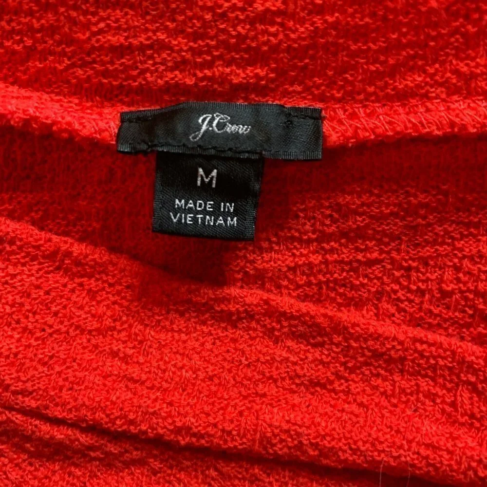 J. Crew Red Surplice V Neck Long Sleeve Blouse