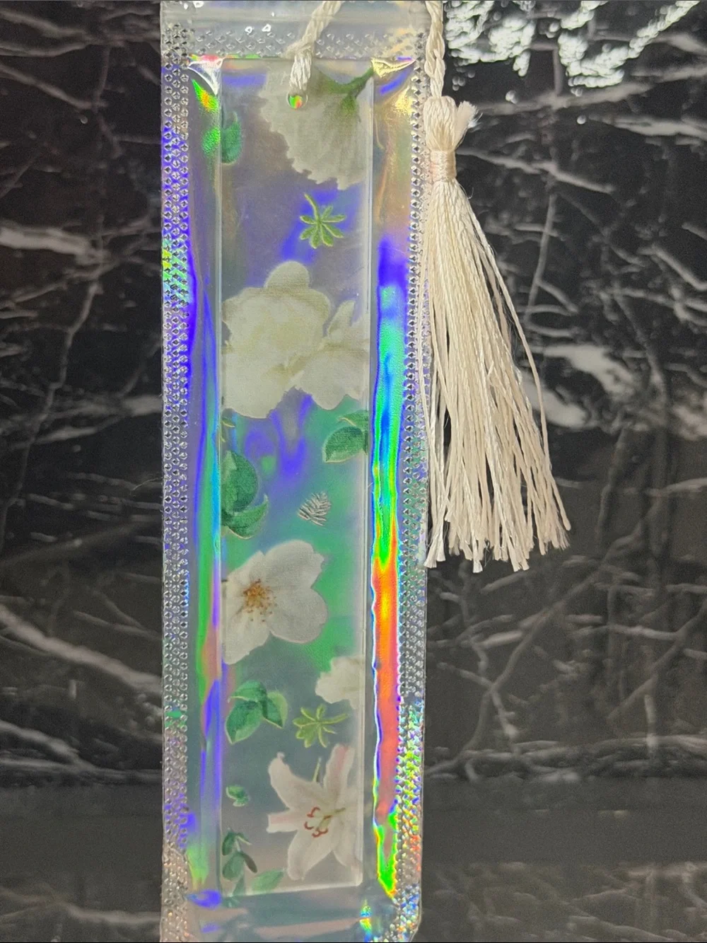 Handmade bookmark white