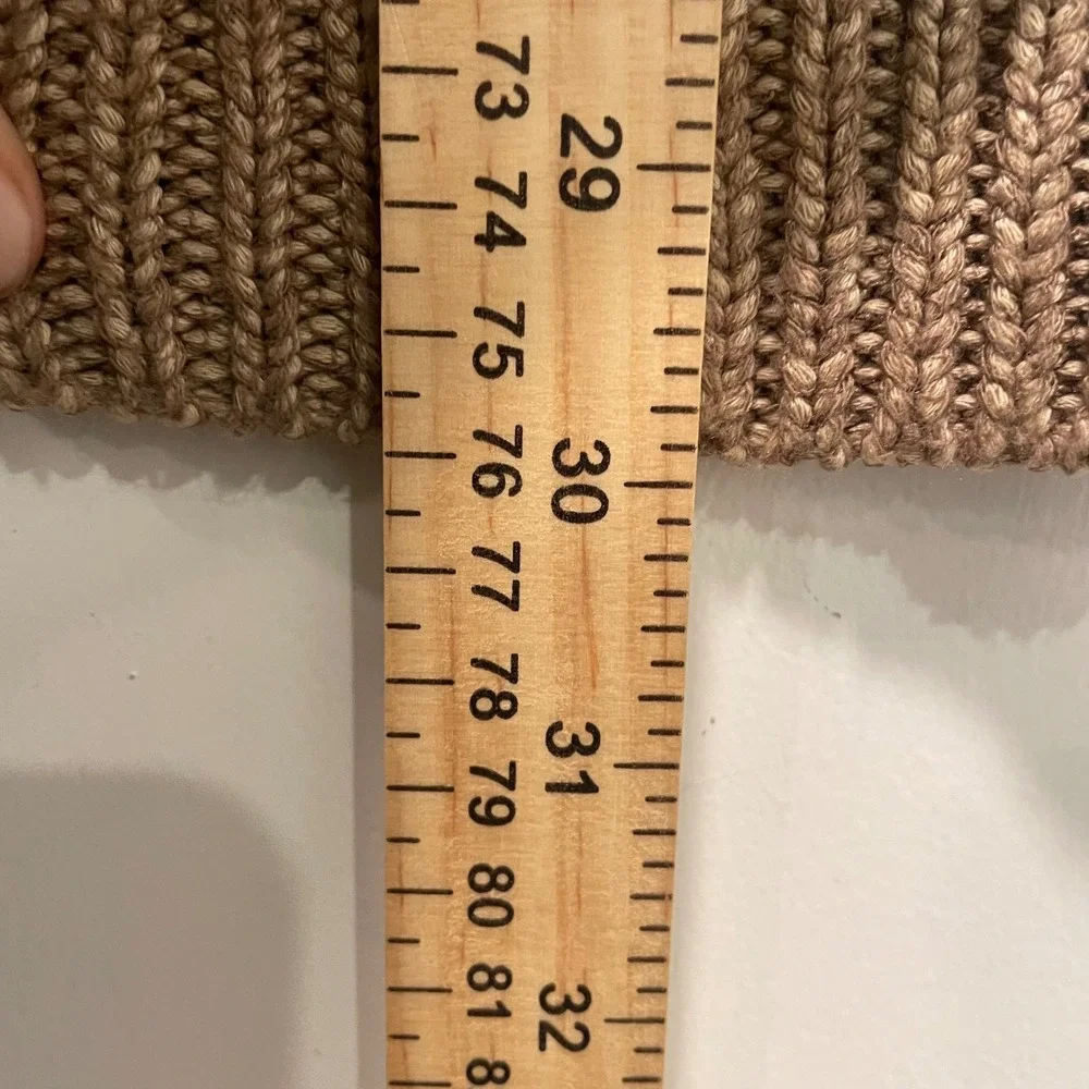 Theory Mens Mars Crew Copula Ribbed Knit Sweater Tan Brown Cotton Blend L1284702