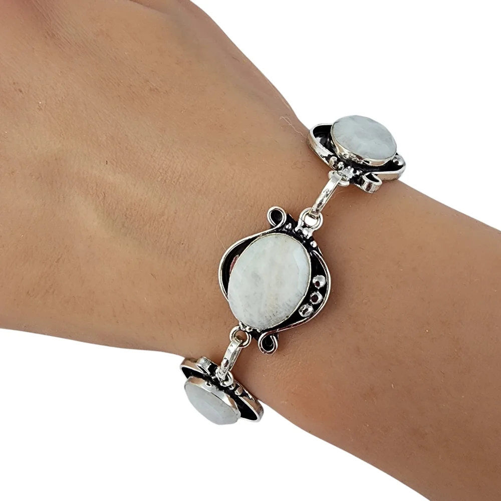 Artisan Silver Moonstone Link Bracelet