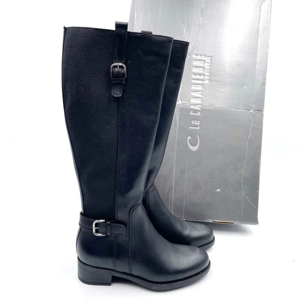 La Canadienne Sefora Boots Black Leather‎ Knee High Riding Sz 6