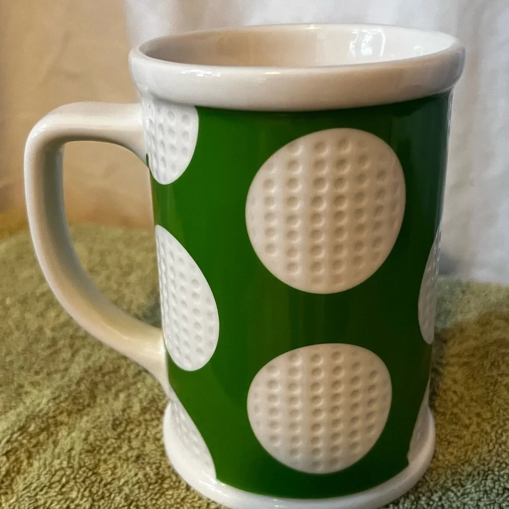 2006 Starbucks Golf Ball Coffee Mug Tea Cup Textured Dimples Green Cup‎ 16 Oz