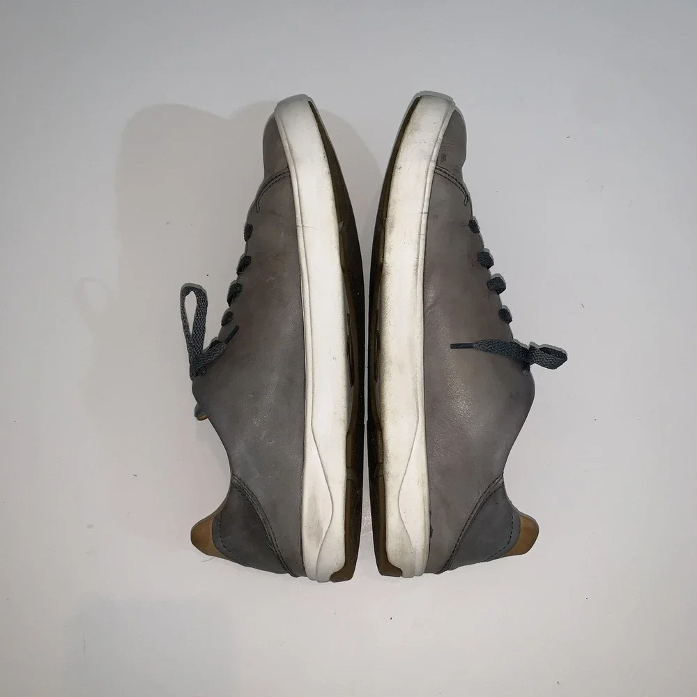 OluKai Lae'ahi Li 'Ili Shoes Mens Size 10.5 Gray Leather Lace Up Casual Sneakers