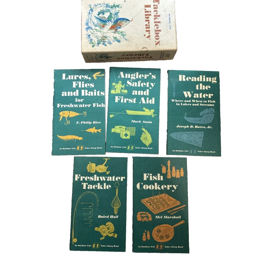 1971 Outdoor Life Tacklebox Library 5 Volume Boxed Paperback Books Set Fishing