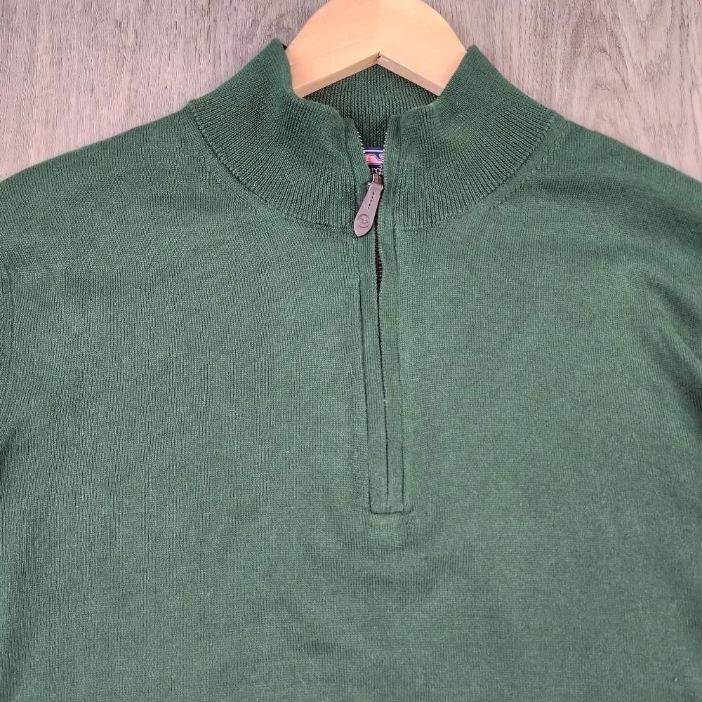 Vineyard Vines Thaxter Quarter Zip Cashmere Blend Sweater size M